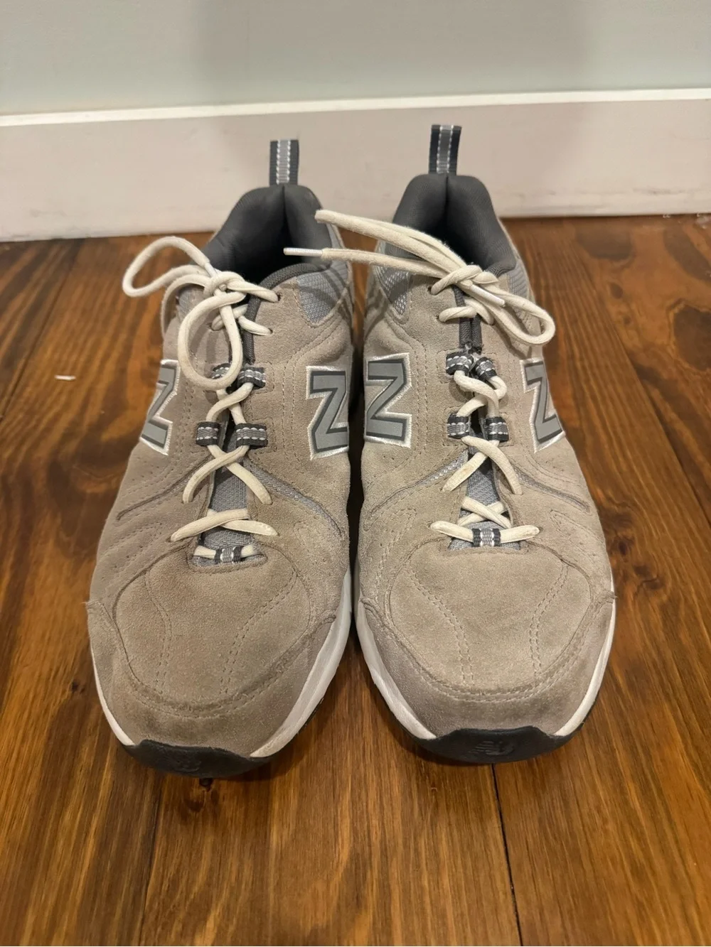New Balance Men’s 608 Suede Lace-Up Sneakers in Taupe Gray